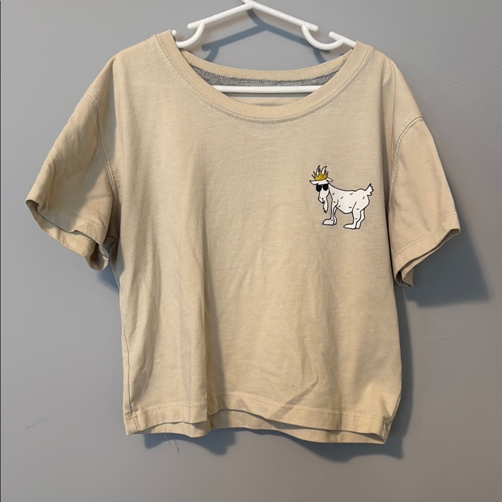 Girls GOAT Beige Graphic Crop Tee size XL